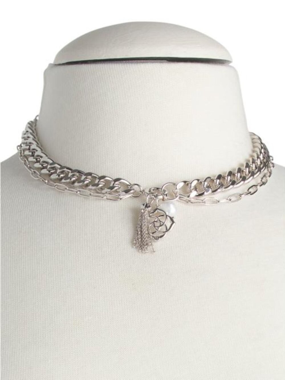 KENDRA SCOTT Silver White Pearl Everleigh Chain Necklace - Picture 2 of 4